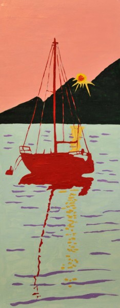 Peinture intitulée "lago di garda" par Roberto Aere, Œuvre d'art originale, Acrylique