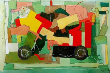 Pintura intitulada "Viagem a Barcelona" por Roberto Borges, Obras de arte originais