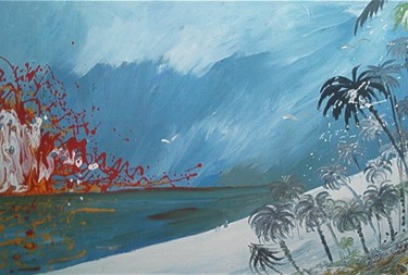 Pittura intitolato "alba viola" da Roberto Corso, Opera d'arte originale