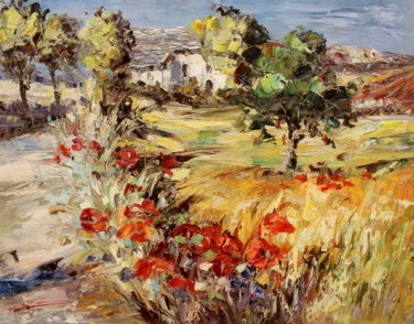 Painting titled "France Provence Pop…" by Roberto Fisano, Original Artwork, Oil