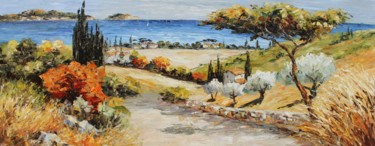 Painting titled "Approaching Sunny B…" by Roberto Fisano, Original Artwork, Oil