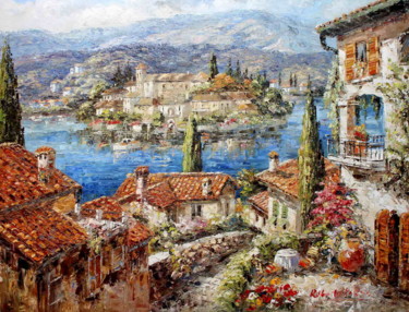 Painting titled "Isola Bella, Maggio…" by Roberto Fisano, Original Artwork, Oil