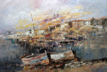 Painting titled "Fishing Villages Ex…" by Roberto Fisano, Original Artwork, Oil
