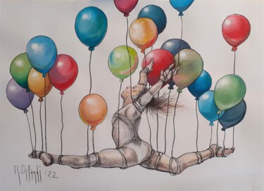 Dessin intitulée "corpo libero..." par Roberto Orlandi, Œuvre d'art originale, Crayon