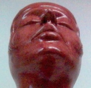 Scultura intitolato "Sleepy red head" da Robert Rachel, Opera d'arte originale, Legno