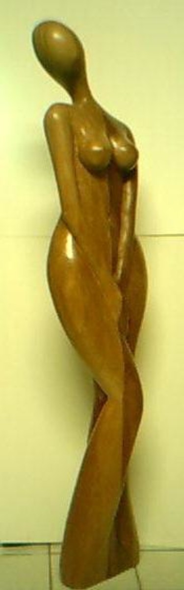 Скульптура под названием "My Lady" - Robert Rachel, Подлинное произведение искусства, Дерево