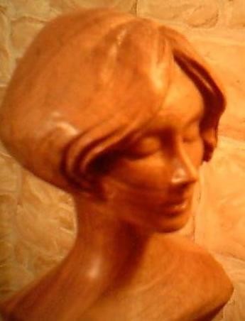 Skulptur mit dem Titel "A little portrait -…" von Robert Rachel, Original-Kunstwerk, Holz