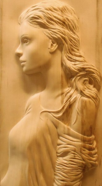 Sculpture titled "Portrait" by Robert Rachel, Original Artwork, Wood