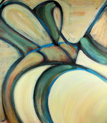 Malerei mit dem Titel "Reclining Pear" von Robert Woledge, Original-Kunstwerk, Acryl