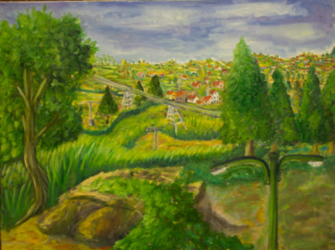 Painting titled "Paisagem" by Roberval Sales, Original Artwork, Acrylic