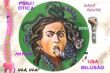 Digitale Kunst mit dem Titel "ME USA MEDUSA, MUSA!" von Roberval Sales, Original-Kunstwerk, Fotomontage