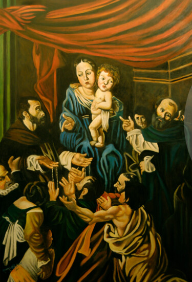 Pintura titulada "Nossa Senhora do Ro…" por Roberval Sales, Obra de arte original, Acrílico
