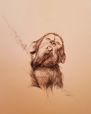 Disegno intitolato "Monkey" da Karl Robial, Opera d'arte originale, Inchiostro