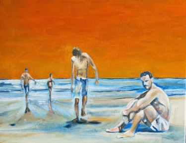 Peinture intitulée "After surf" par Karl Robial, Œuvre d'art originale, Huile