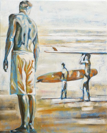 Peinture intitulée "Before surf" par Karl Robial, Œuvre d'art originale, Huile