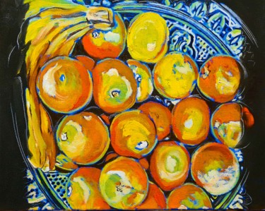 Peinture intitulée "Fruits" par Karl Robial, Œuvre d'art originale, Huile