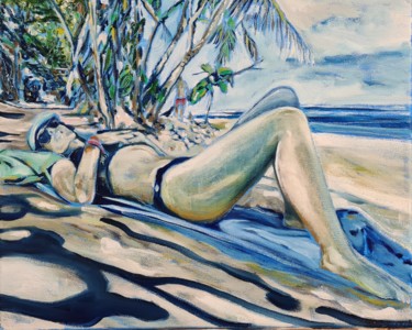 Peinture intitulée "Playa 19/5/21" par Karl Robial, Œuvre d'art originale, Huile