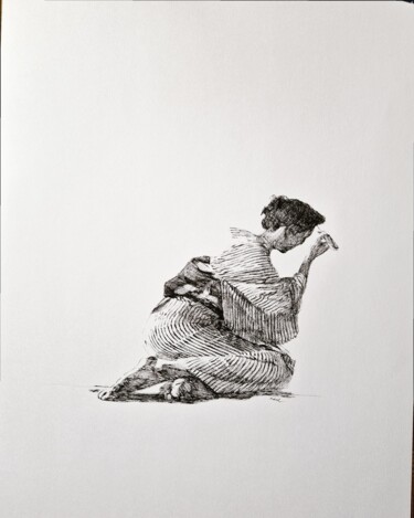 Drawing titled "Japon 2 1/4/23" by Karl Robial, Original Artwork, Ink
