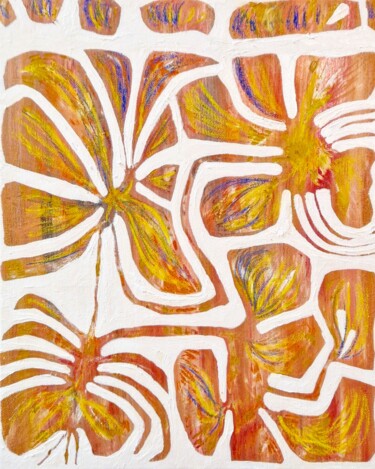 Peinture intitulée "Flowers" par Karl Robial, Œuvre d'art originale, Huile
