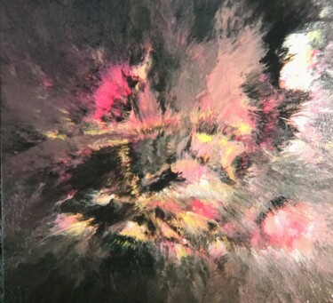 Peinture intitulée "Éruption volcanique" par Robin Dubois (le CHAT), Œuvre d'art originale, Acrylique Monté sur Châssis en b…