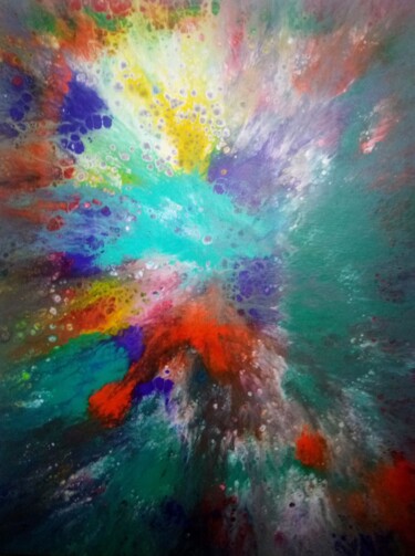 Картина под названием "Palette" - Robin Dubois (le CHAT), Подлинное произведение искусства, Акрил Установлен на Деревянная р…