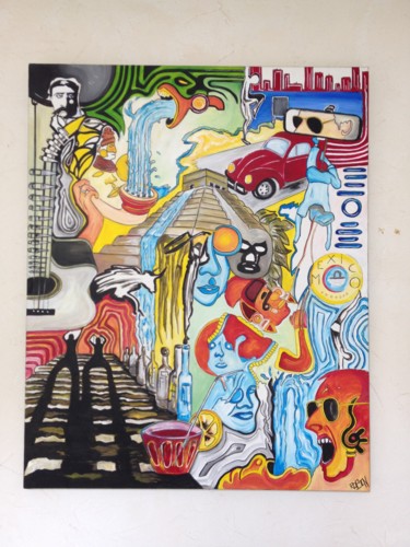 Картина под названием "Mexico" - Robin Lebel, Подлинное произведение искусства, Акрил