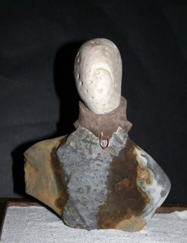 Sculpture titled "Girl with a Mink Co…" by Robin Mols, Original Artwork, Stone
