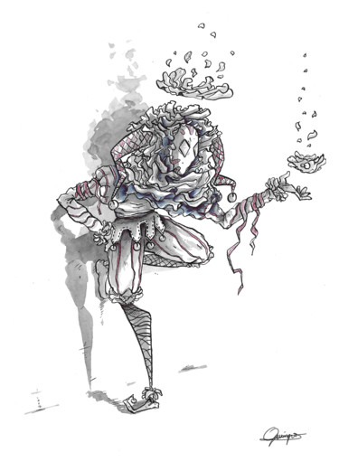 Рисунок под названием "#2 Joker" - Quinquinou, Подлинное произведение искусства, Чернила