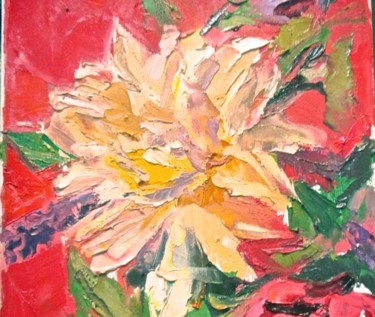 Painting titled "dahlia" by Robin Frey, Original Artwork, Oil