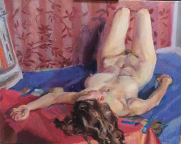 Painting titled "Resting" by Robin Frey, Original Artwork, Oil