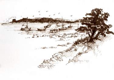Dessin intitulée "Morbihan-golfe.jpg" par Robin Pimienta, Œuvre d'art originale, Autre