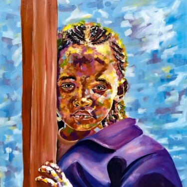 绘画 标题为“Abri 1” 由Robinson Kouam, 原创艺术品, 丙烯 安装在木质担架架上