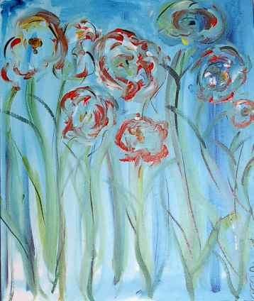 Peinture intitulée "La danse des  fleurs" par Jean-François Robiquet, Œuvre d'art originale