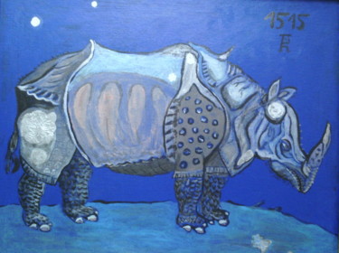 Painting titled "Rhino.jpg" by Rob Oliver, Original Artwork, Acrylic