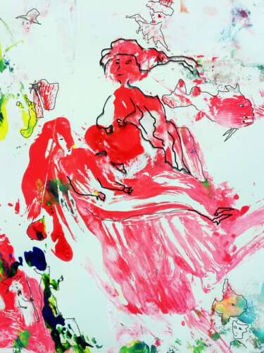 Картина под названием "FANTASIA" - Rob Oliver, Подлинное произведение искусства, Акварель