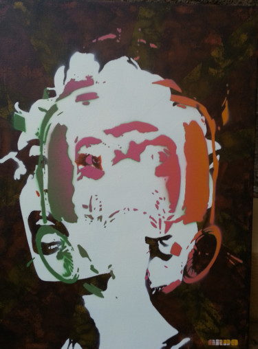 Painting titled "Rainbow Mask" by Ardo, Original Artwork, Acrylic Mounted on Wood Stretcher frame