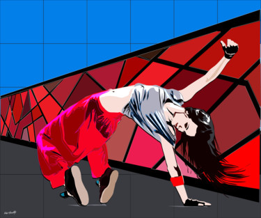 Schilderij getiteld "dance-in-metro.jpg" door Roby Marelly, Origineel Kunstwerk, Olie