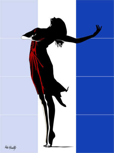 Peinture intitulée "danse silhouette" par Roby Marelly, Œuvre d'art originale