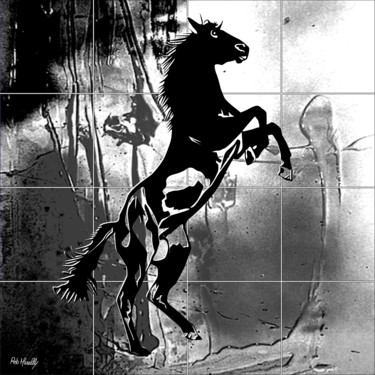 Peinture intitulée "cheval de guerre" par Roby Marelly, Œuvre d'art originale