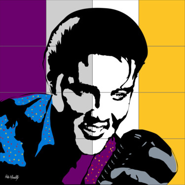 Schilderij getiteld "Elvis Presley" door Roby Marelly, Origineel Kunstwerk