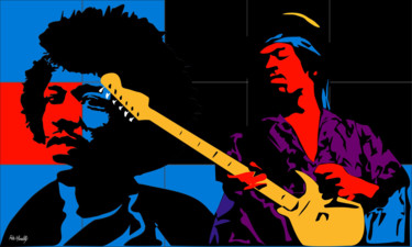 Peinture intitulée "Jimmy Hendrix" par Roby Marelly, Œuvre d'art originale