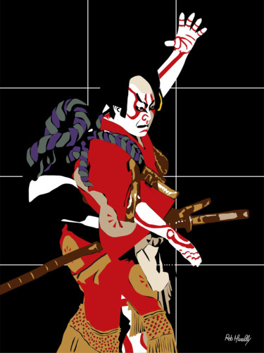Malarstwo zatytułowany „Samuray” autorstwa Roby Marelly, Oryginalna praca