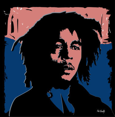 Schilderij getiteld "bob marley" door Roby Marelly, Origineel Kunstwerk