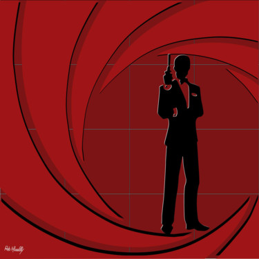 Painting titled "James Bond" by Roby Marelly, Original Artwork