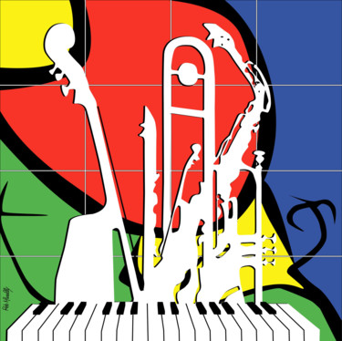 "Poster Jazz Music" başlıklı Tablo Roby Marelly tarafından, Orijinal sanat