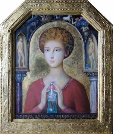 Malerei mit dem Titel "Meditazione" von Alfonso Rocchi, Original-Kunstwerk, Öl