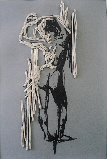 Schilderij getiteld "A caged retrospecti…" door Rocha, Origineel Kunstwerk, Acryl Gemonteerd op Karton