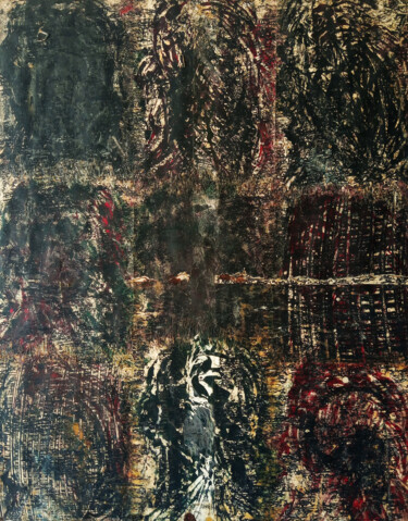 Картина под названием "Process One" - Rocha, Подлинное произведение искусства, Акрил Установлен на Другая жесткая панель