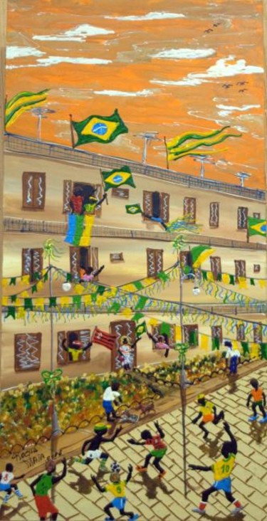 Painting titled "É gooollll do Brasi…" by Rocha Maia, Original Artwork