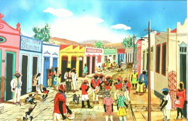 Pintura intitulada "Carnaval no sertão" por Rocha Maia, Obras de arte originais